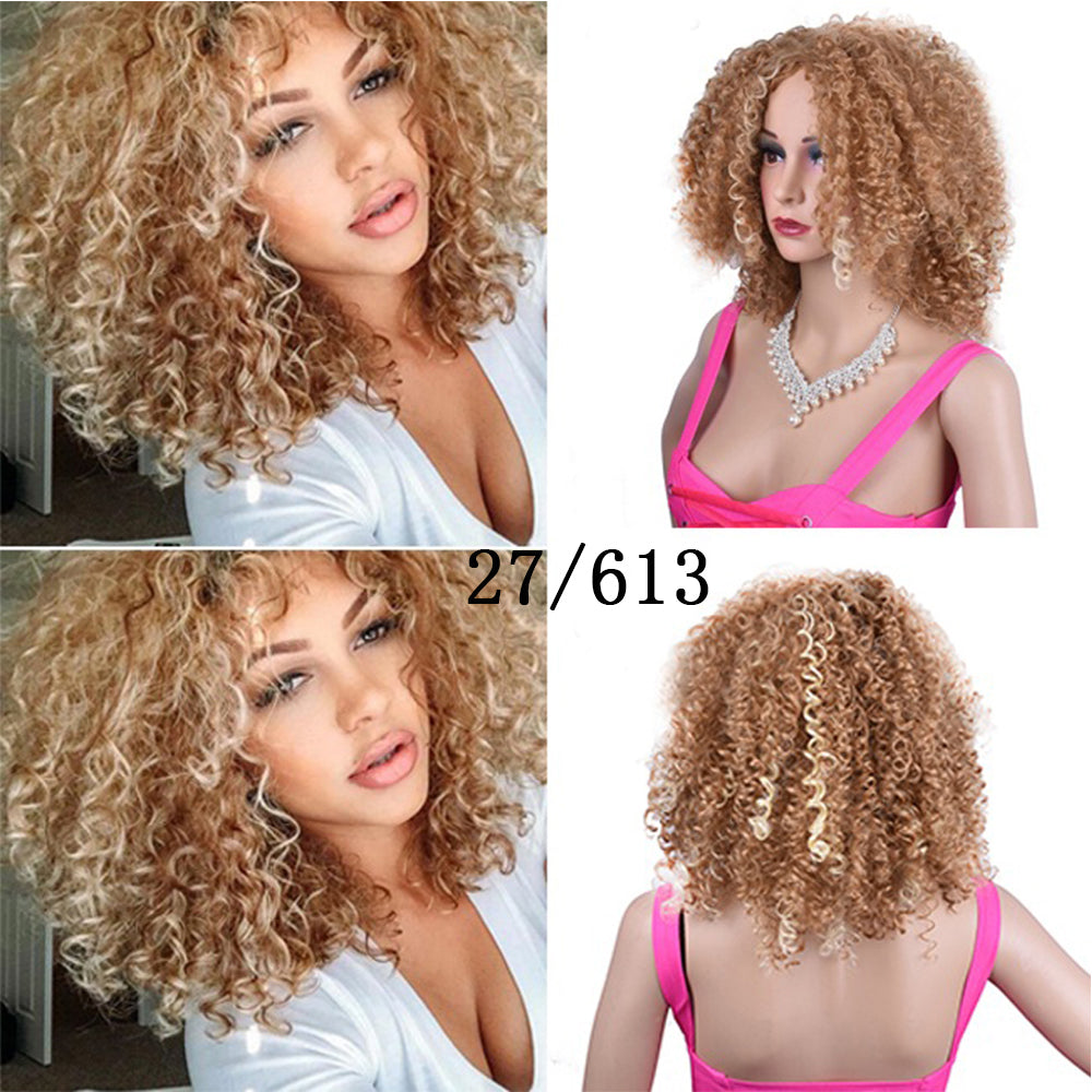 Perruque afro bouclée synthétique pour femmes noires