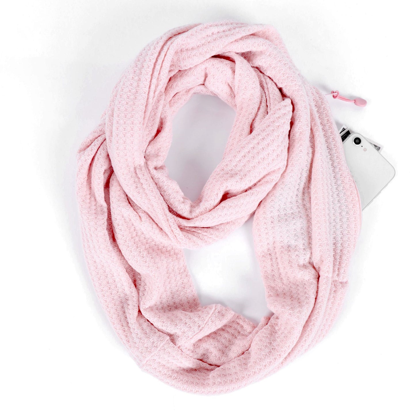 Foulard femme à carreaux "doux et chaud" avec une poche cachée secrète (zippée).