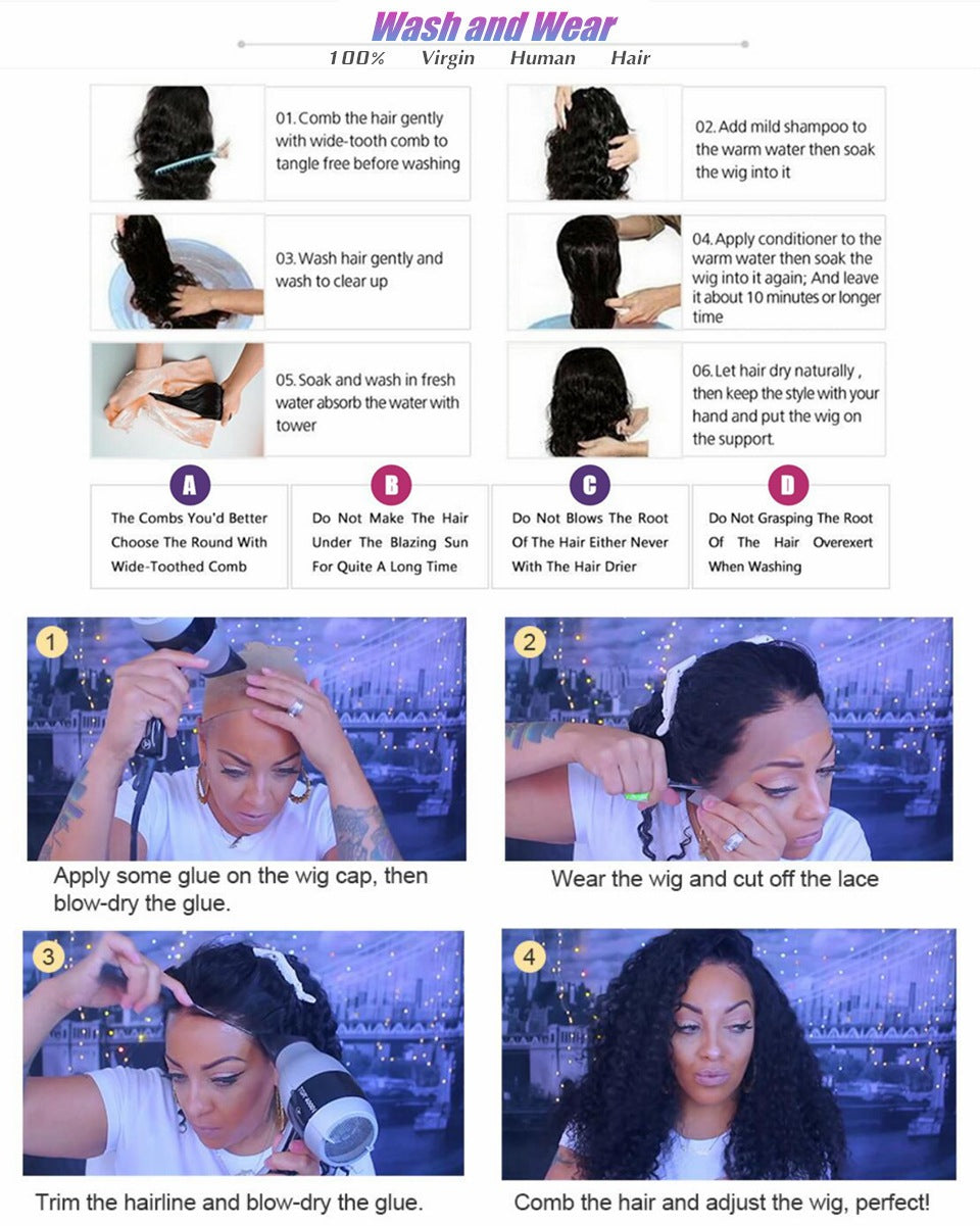 Perruques lacet de cheveux humains