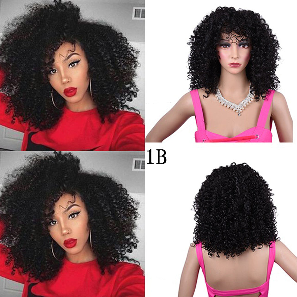 Perruque afro bouclée synthétique pour femmes noires