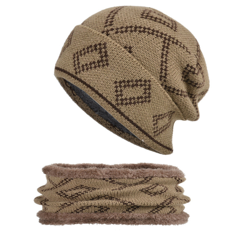 Chapeau de couverture avec motif carré épais pour garder au chaud