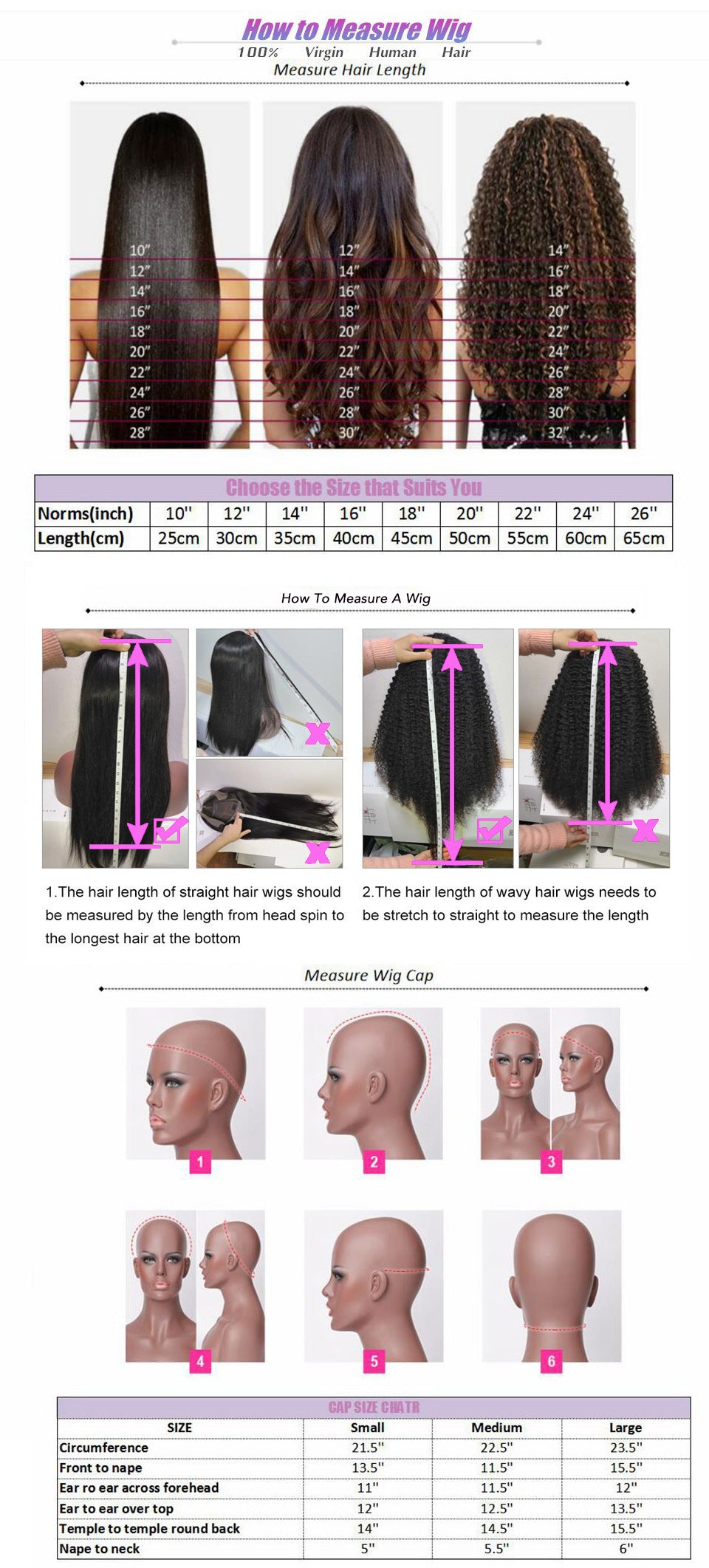 Perruques lacet de cheveux humains