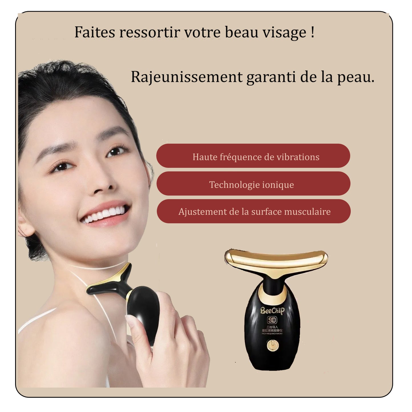 Appareil anti-âge pour le lifting et le raffermissement de la peau.