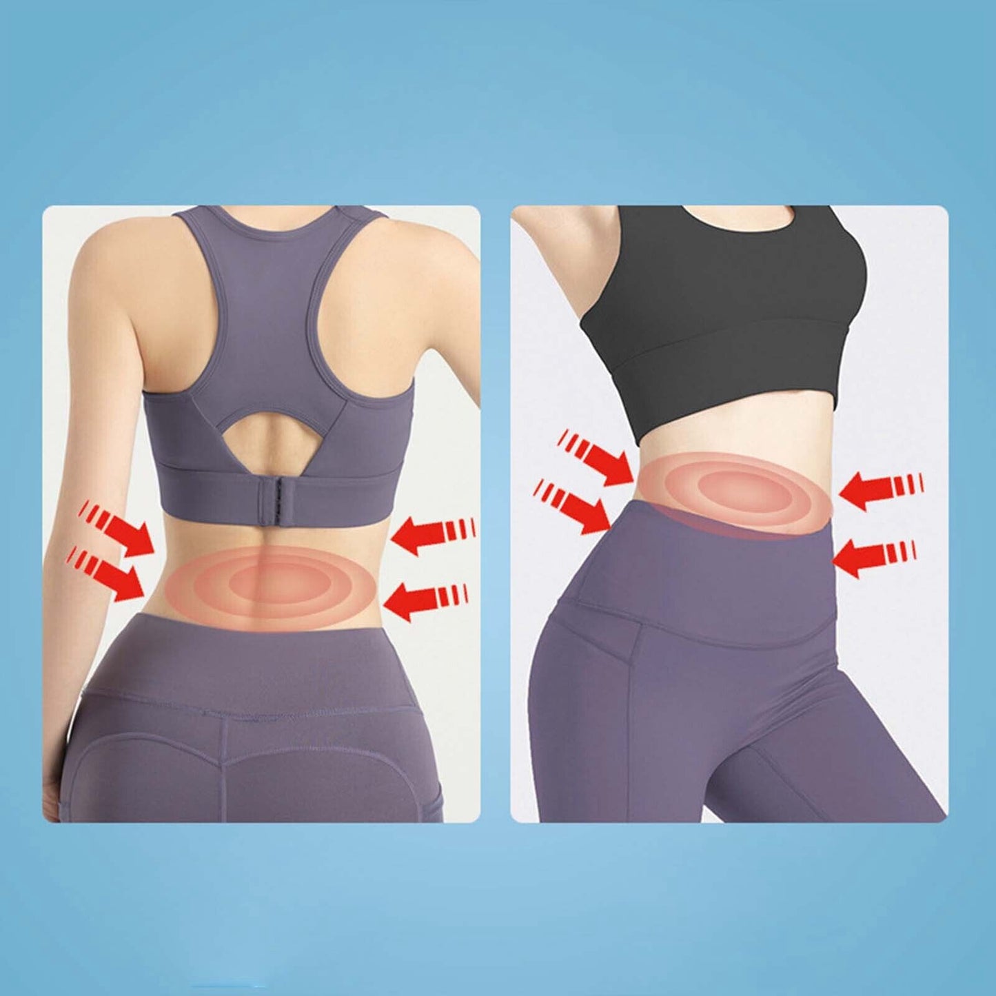 Ceinture de massage sans fil avec coussin chauffant pour massages à impulsions.
