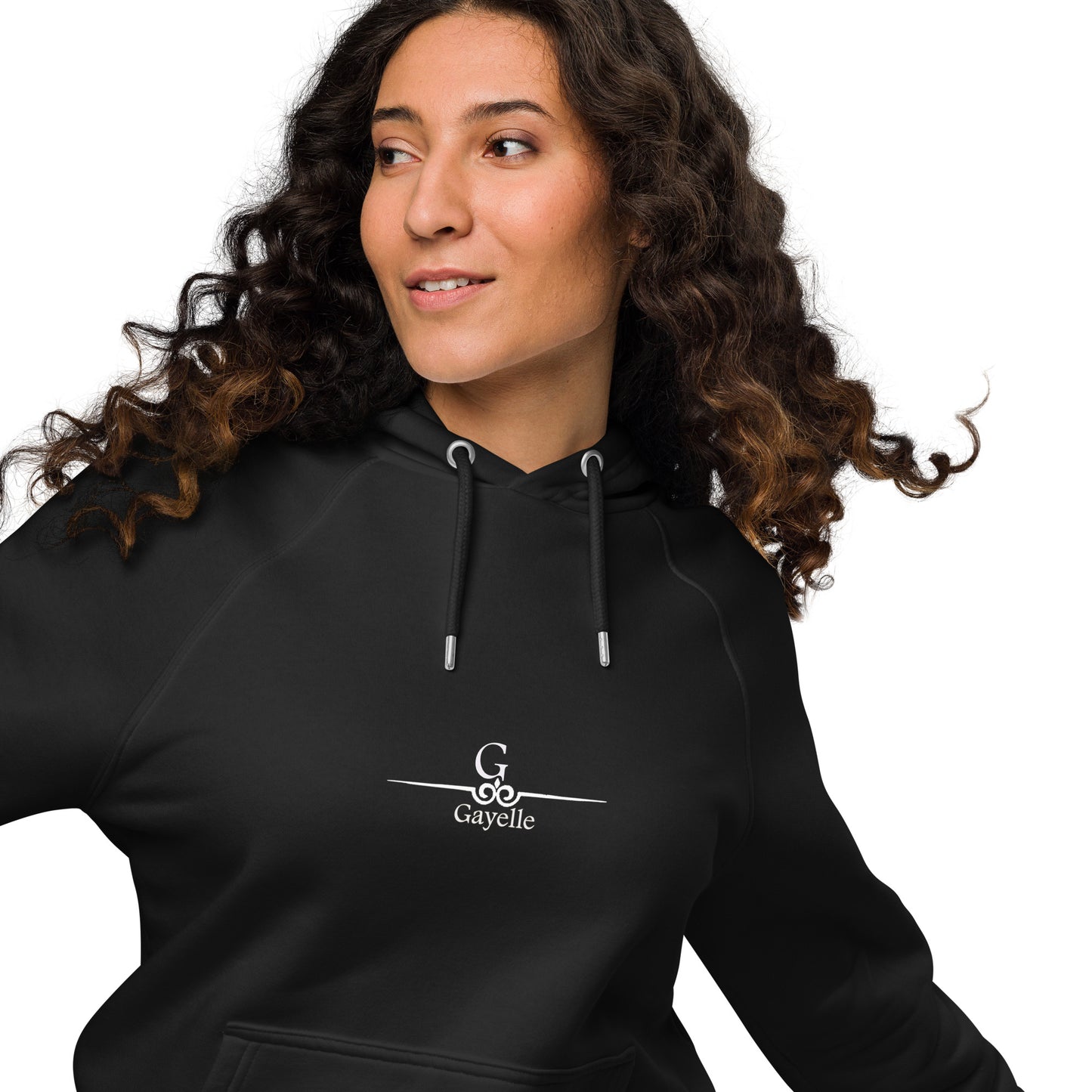 Sweat Gayelle à capuche écologique Raglan unisexe.
