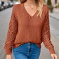 Pull tricoté creux à la mode pour femme