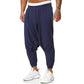 Pantalon en lin décontracté de couleur unie en coton et lin