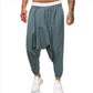 Pantalon en lin décontracté de couleur unie en coton et lin