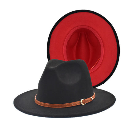 Chapeau Jazz Double Face en Laine pour Homme Couleur Assortie
