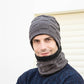 Chapeau, écharpe et Gants Trois pièces en velours Tricoté pour hommes