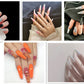 Ongles de ballet longs avec des gouttelettes d'eau plates et pointues
