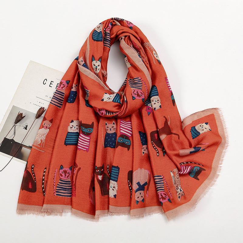 Écharpe Femme en Polyester pour Automne Et Hiver