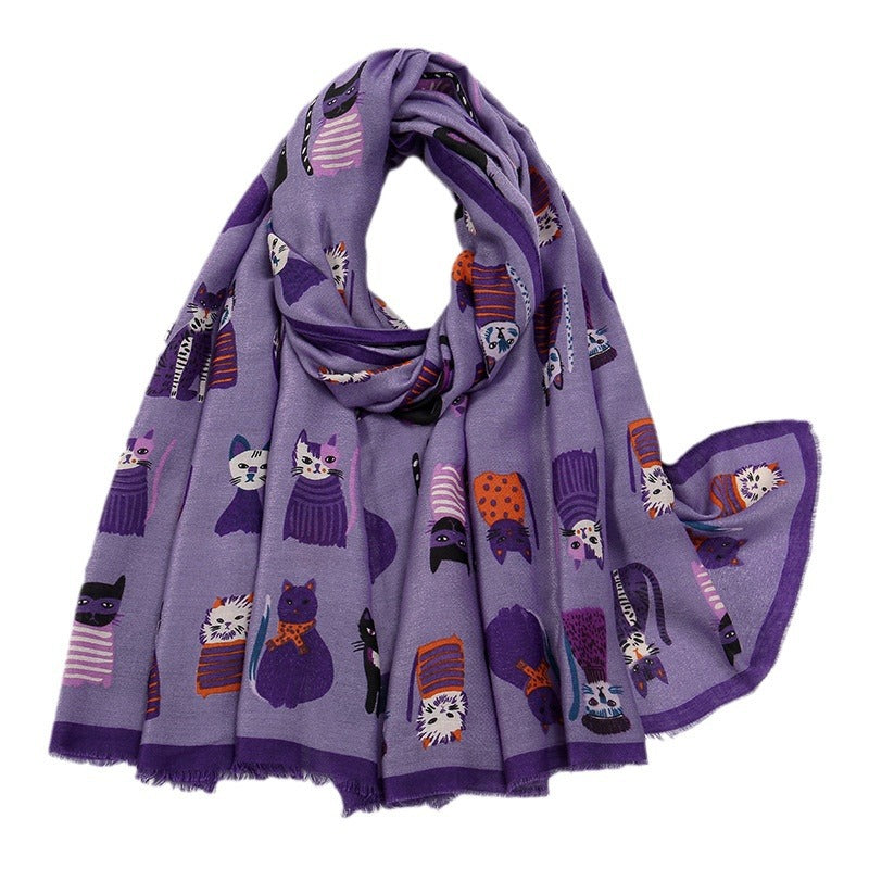 Écharpe Femme en Polyester pour Automne Et Hiver