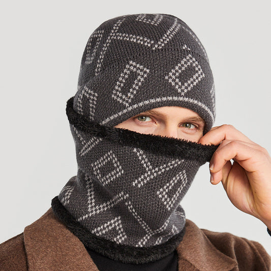 Chapeau de couverture avec motif carré épais pour garder au chaud