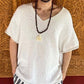 T-shirt manches courtes col V blanc pour hommes