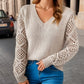 Pull tricoté creux à la mode pour femme