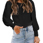 Chemise pour femme avec manchette Décorative ample et col rond