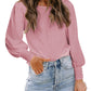 Chemise pour femme avec manchette Décorative ample et col rond