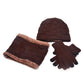 Chapeau, écharpe et Gants Trois pièces en velours Tricoté pour hommes