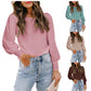 Chemise pour femme avec manchette Décorative ample et col rond