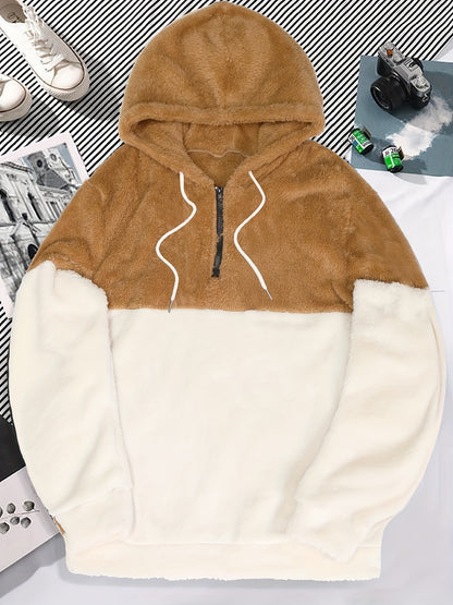 Sweat à capuche mi-fermeture à glissière pour homme