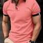 Polo décontracté de couleur unie à manches courtes pour hommes