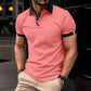 Polo décontracté de couleur unie à manches courtes pour hommes