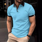 Polo décontracté de couleur unie à manches courtes pour hommes
