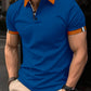 Polo décontracté de couleur unie à manches courtes pour hommes