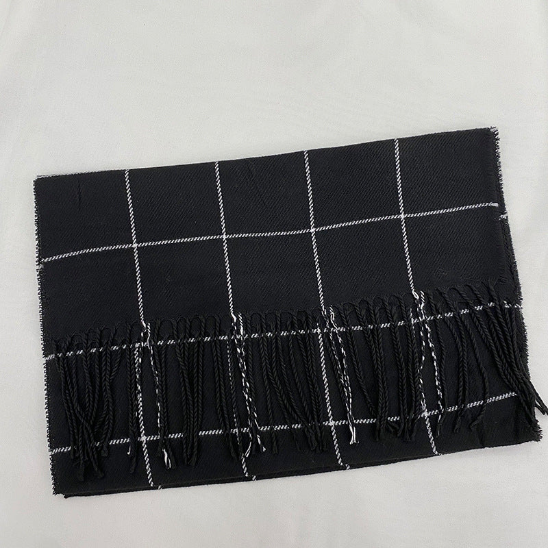 Écharpe à carreaux style britannique pour automne et hiver