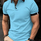 Polo décontracté de couleur unie à manches courtes pour hommes