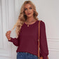 Chemise pour femme avec manchette Décorative ample et col rond
