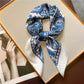 Foulard en soie imprimé vintage pour femme