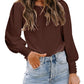 Chemise pour femme avec manchette Décorative ample et col rond