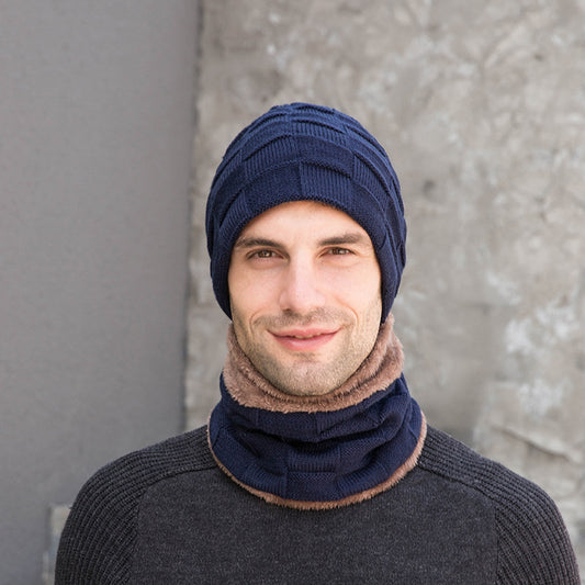 Chapeau, écharpe et Gants Trois pièces en velours Tricoté pour hommes