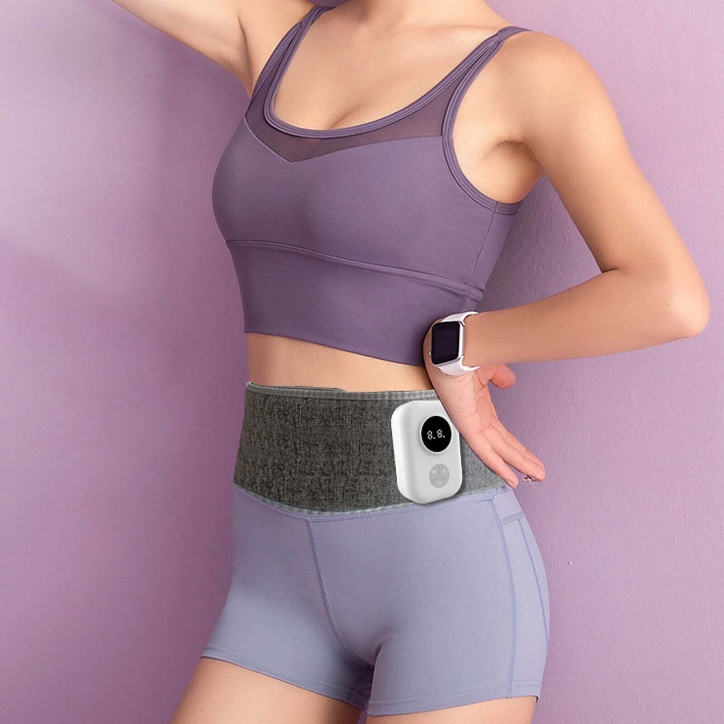 Ceinture de massage sans fil avec coussin chauffant  pour massages à impulsions.